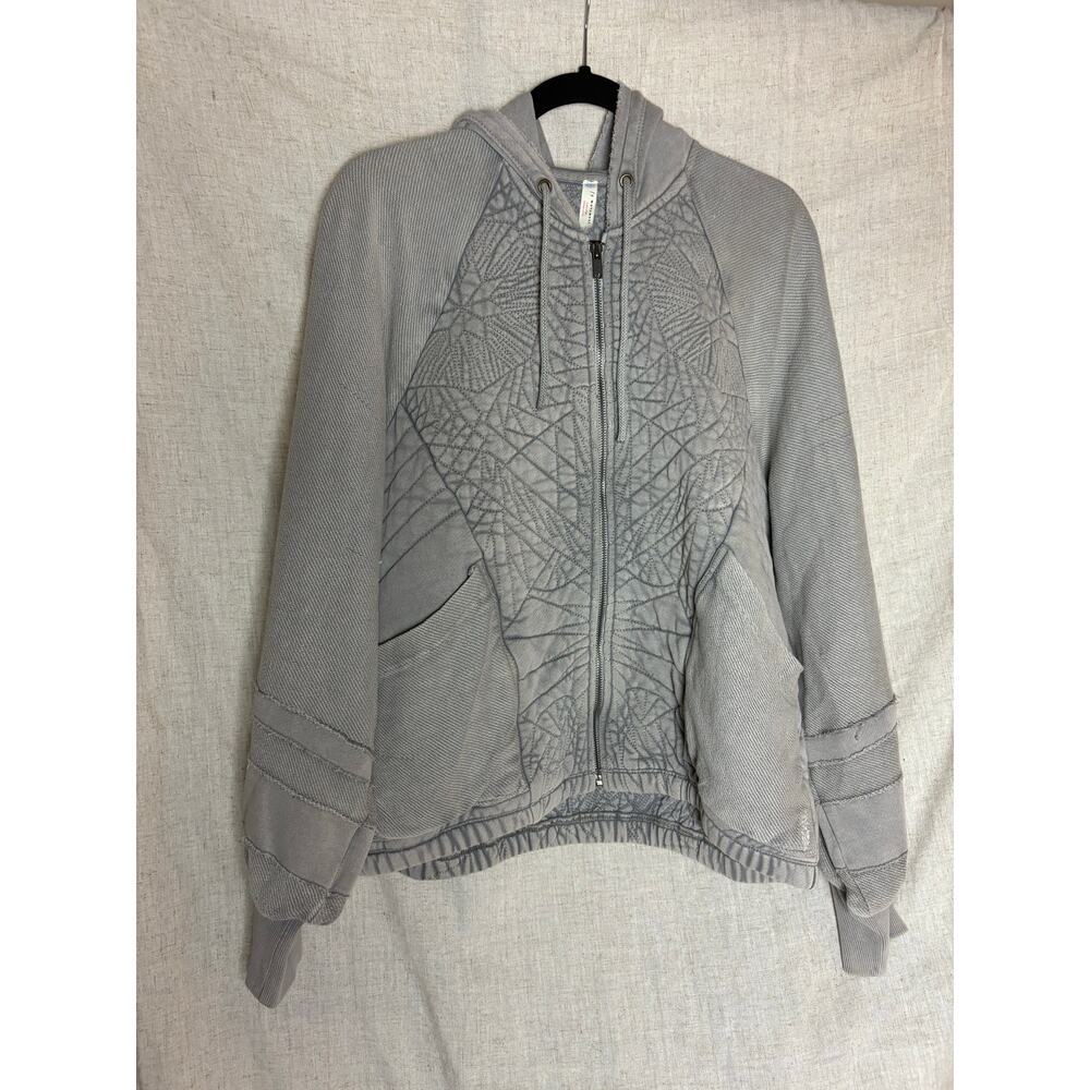 Free People Movement Juliet Quilted Gray Zip Up Jacket Sz. S - Picture 5 of 12